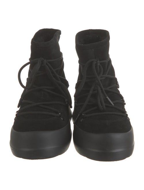 Moon Boot Suede Faux Fur Trim Lace-Up Boots