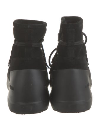 Moon Boot Suede Faux Fur Trim Lace-Up Boots