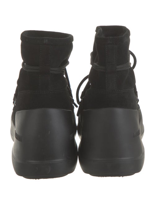 Moon Boot Suede Faux Fur Trim Lace-Up Boots