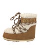 Moon Boot Suede Colorblock Pattern Lace-Up Boots