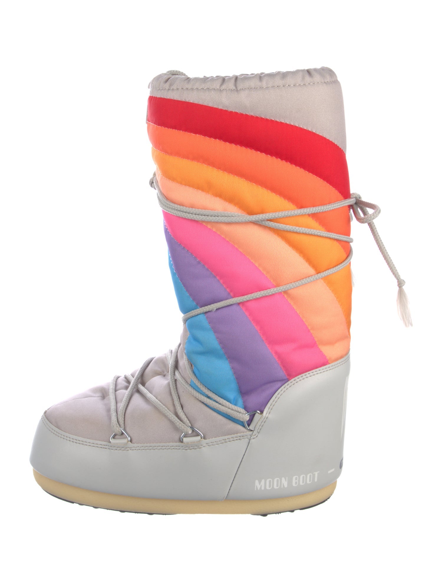 Moon Boot Rainbow Nylon Lace-Up Boots
