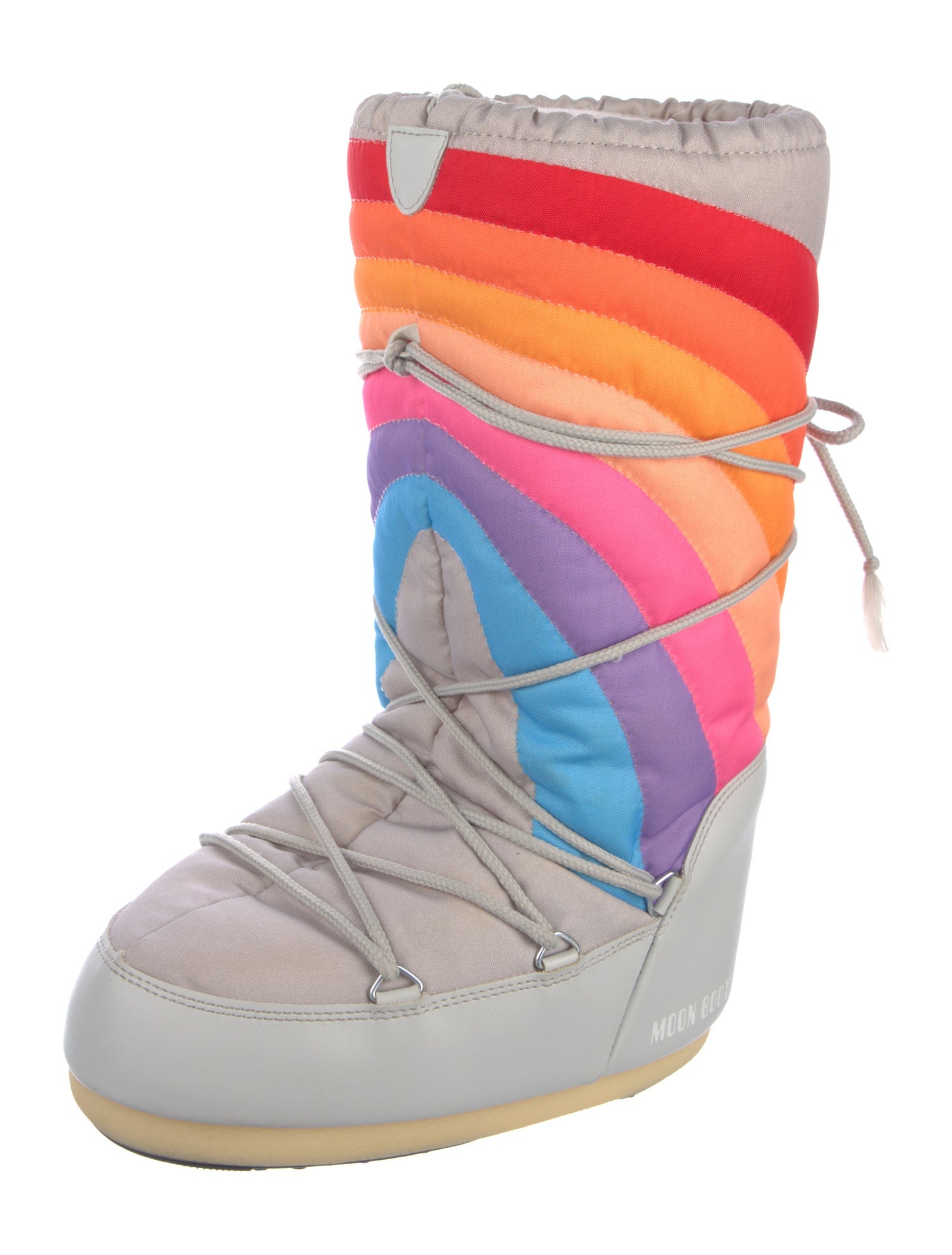 Moon Boot Rainbow Nylon Lace-Up Boots