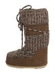 Moon Boot Wool Tweed Pattern Lace-Up Boots