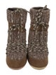 Moon Boot Wool Tweed Pattern Lace-Up Boots