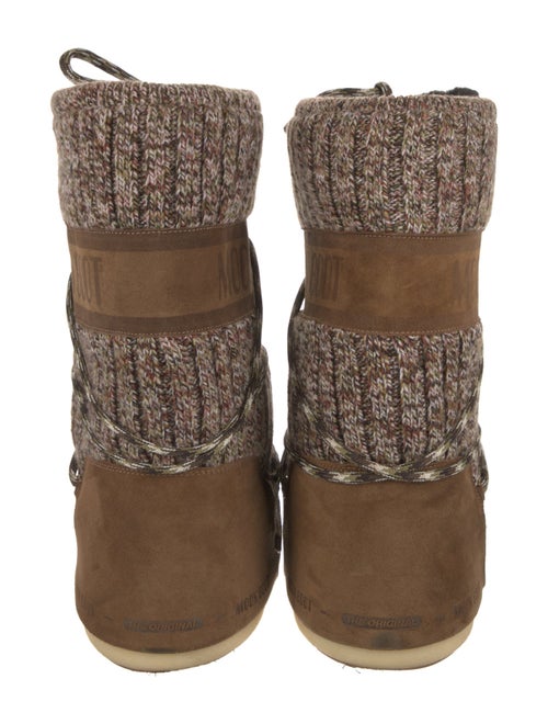 Moon Boot Wool Tweed Pattern Lace-Up Boots