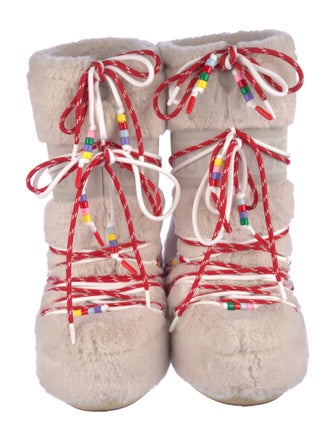 Moon Boot Fur Printed Lace-Up Boots