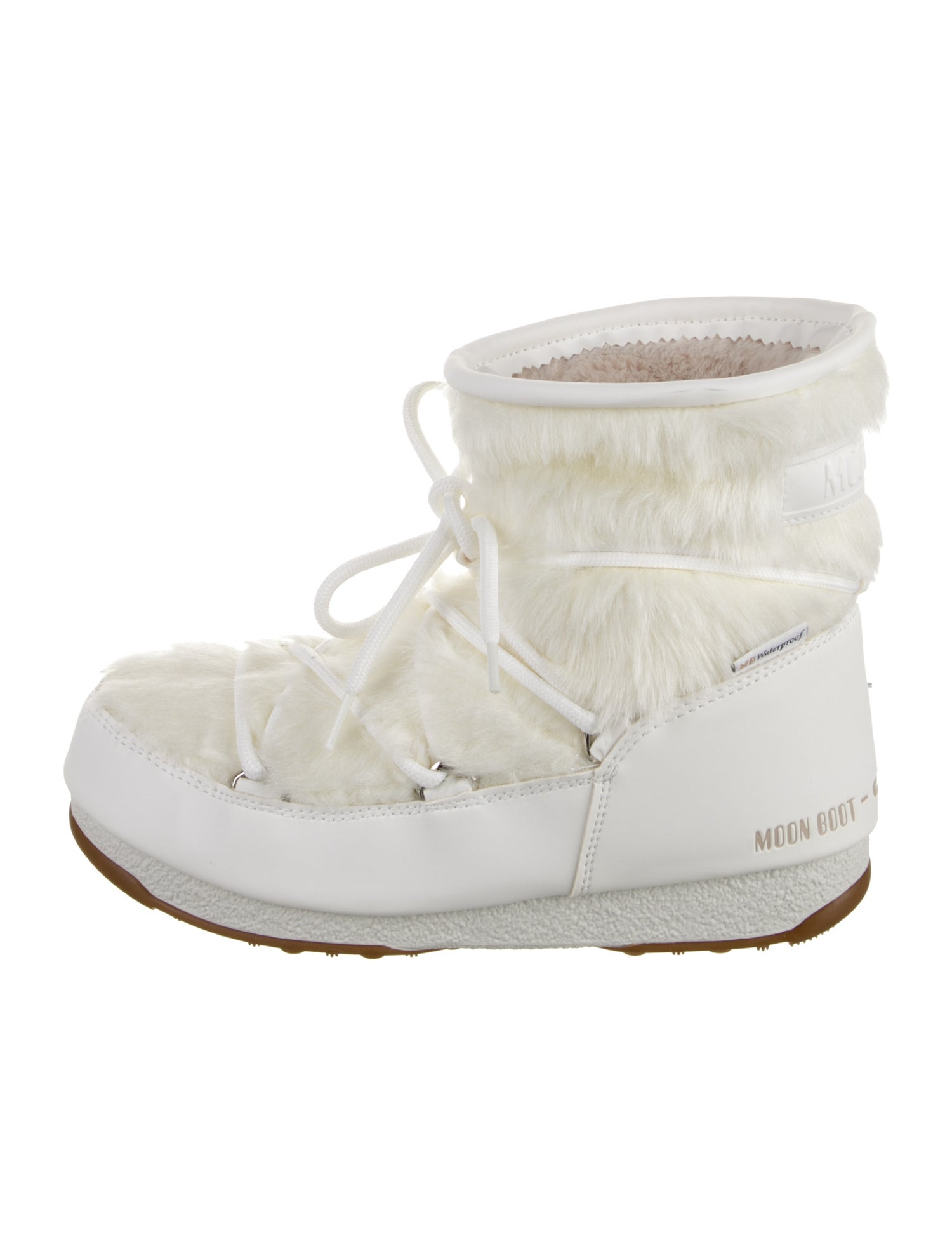 Moon Boot Fur Leather Trim Embellishment Lace-Up Boots w/ Tags