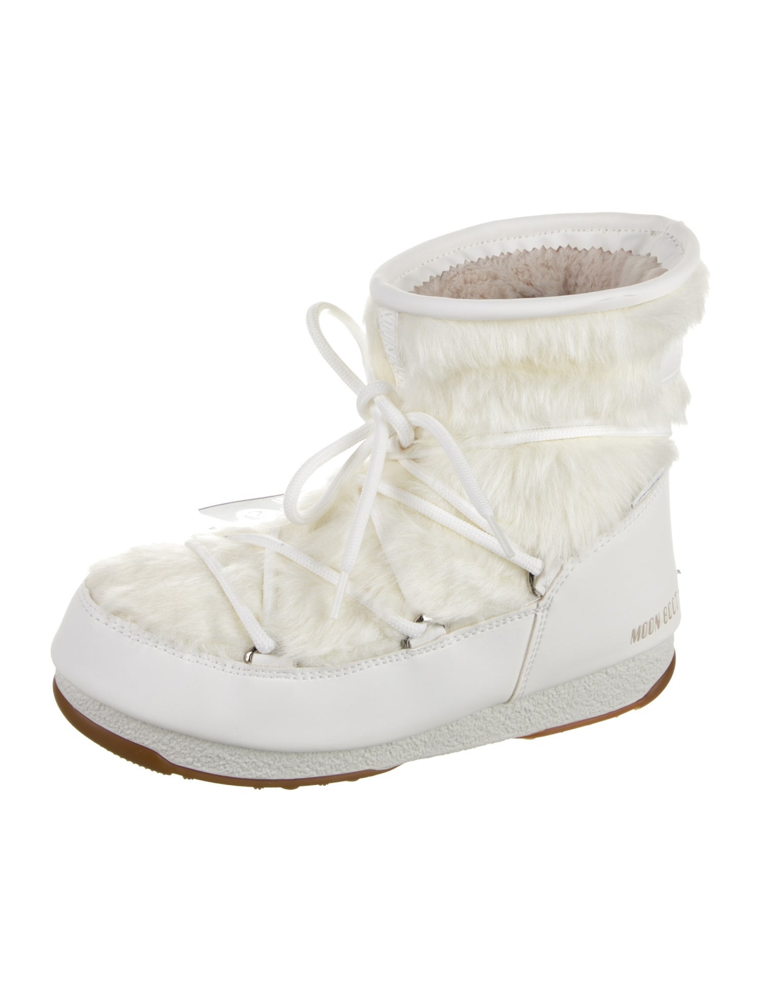 Moon Boot Fur Leather Trim Embellishment Lace-Up Boots w/ Tags