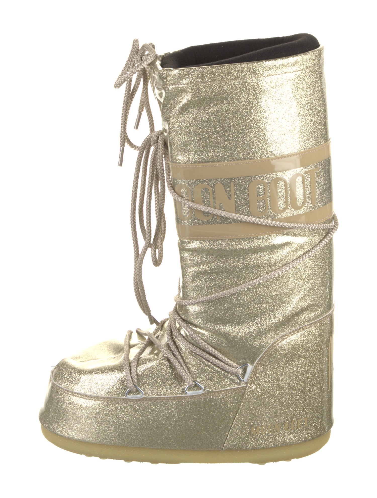 Moon Boot Vinyl Graphic Print Lace-Up Boots