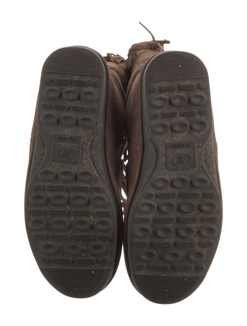 Moon Boot Suede Fringe Trim Accent Lace-Up Boots