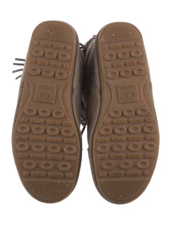 Moon Boot Suede Fringe Trim Accent Lace-Up Boots