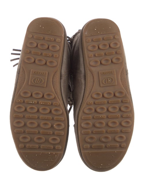 Moon Boot Suede Fringe Trim Accent Lace-Up Boots