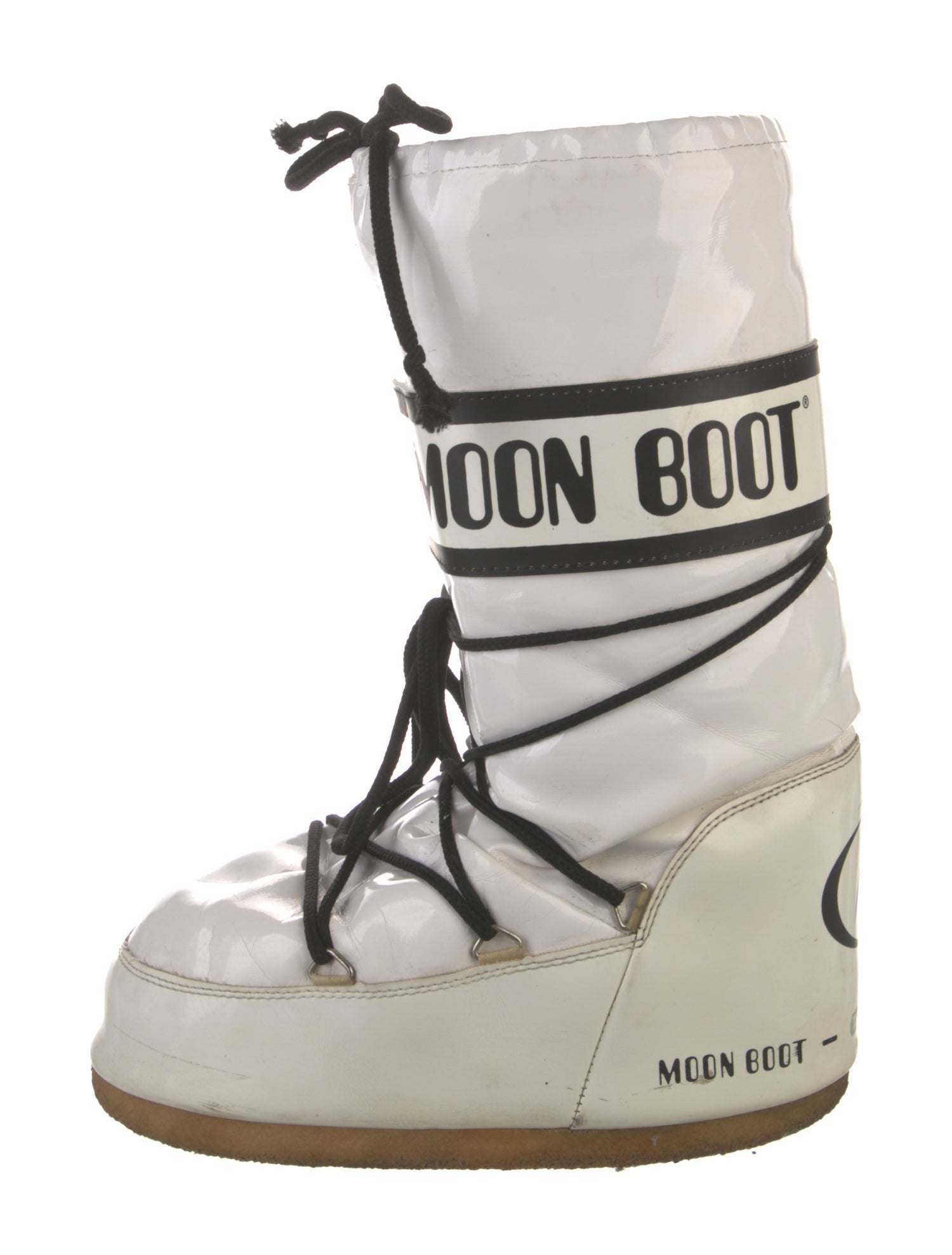 Moon Boot Leather Graphic Print Lace-Up Boots