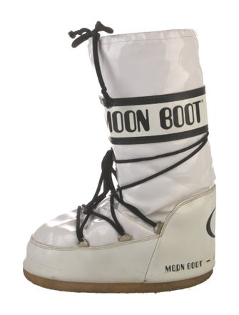 Moon Boot Leather Graphic Print Lace-Up Boots