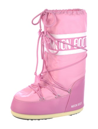 Moon Boot Nylon Striped Lace-Up Boots