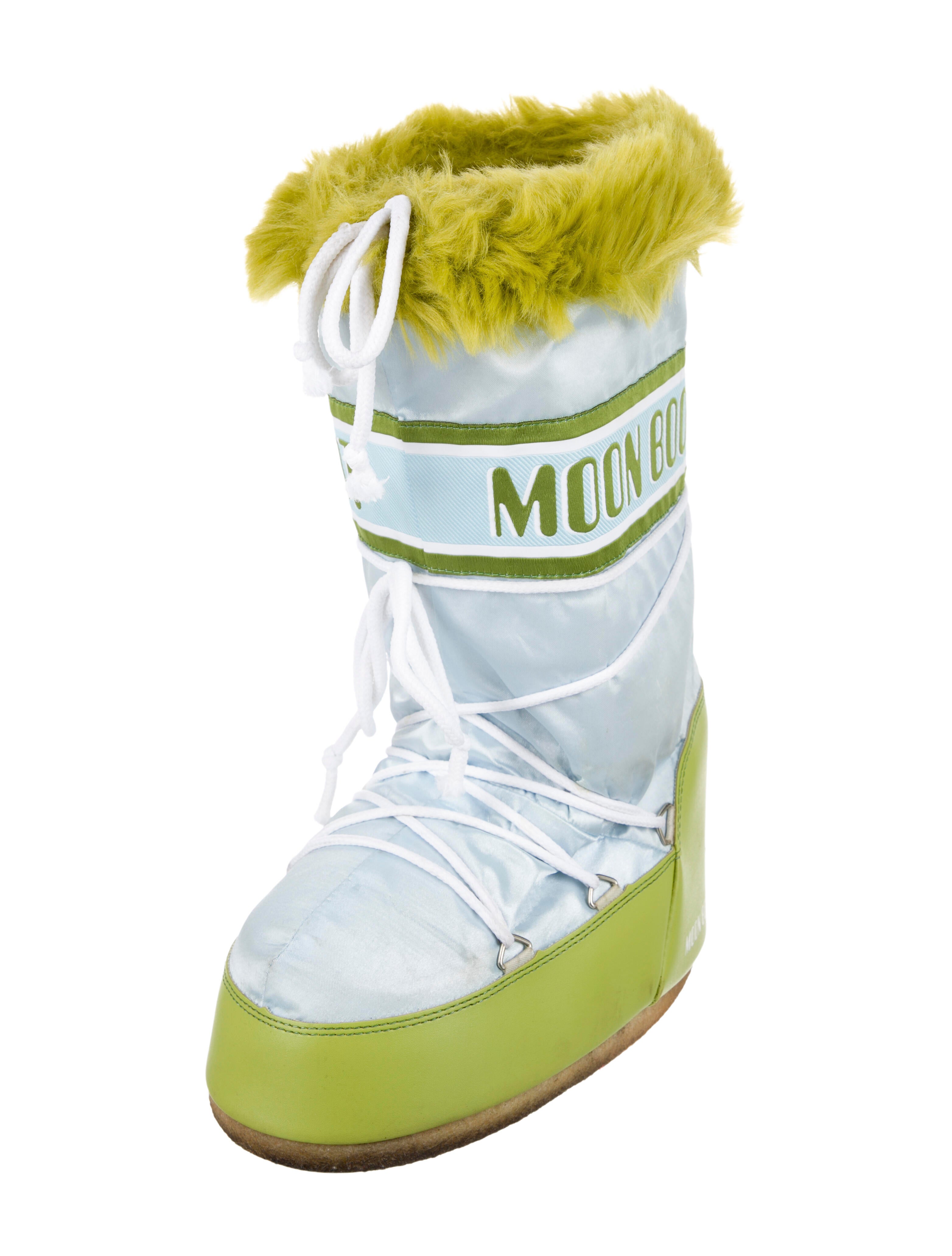 Moon Boot Satin Graphic Print Lace-Up Boots