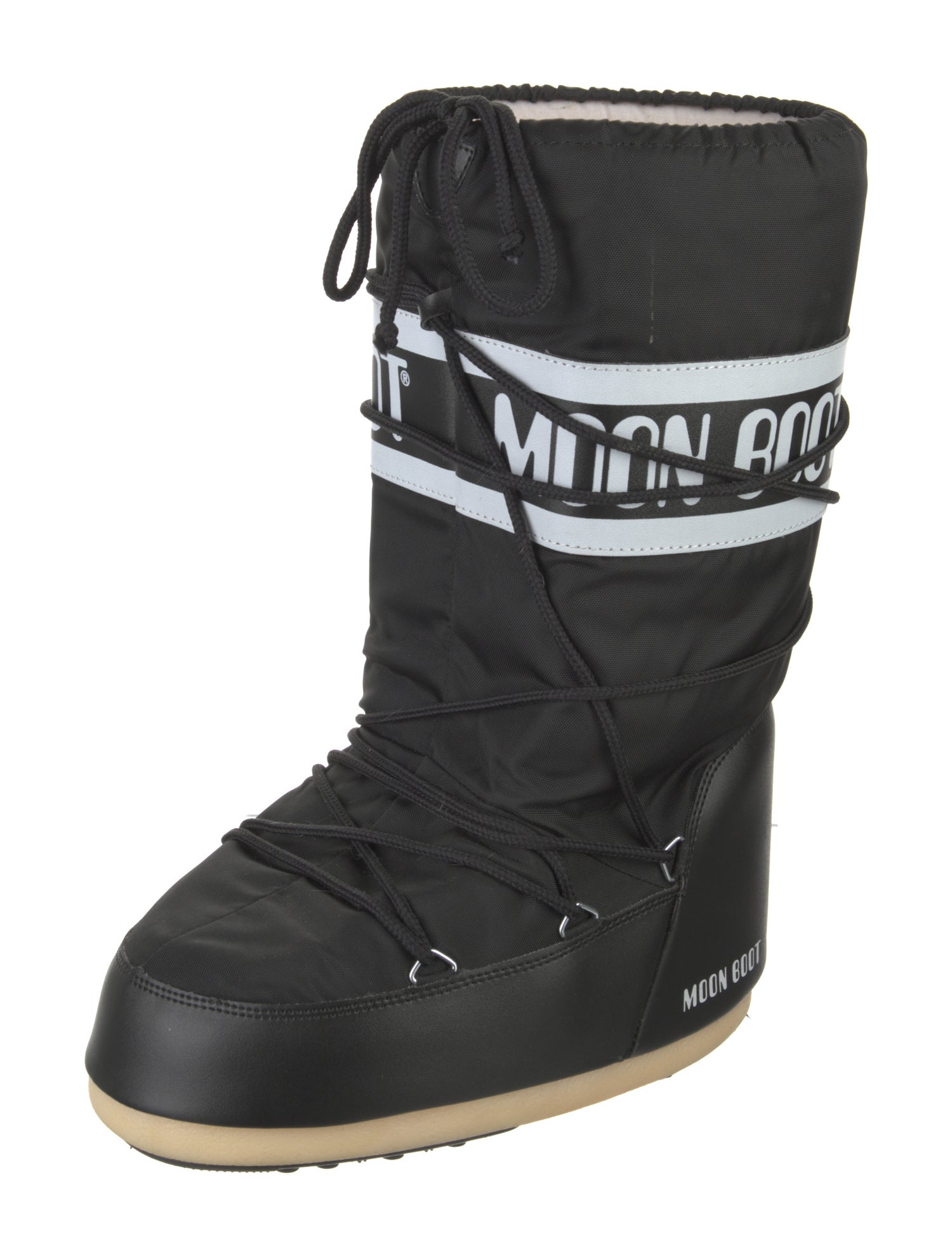 Moon Boot Nylon Striped Lace-Up Boots