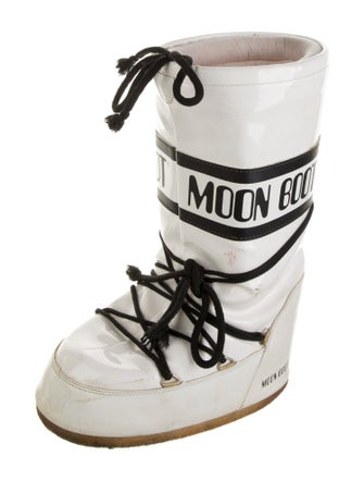 Moon Boot Leather Printed Lace-Up Boots