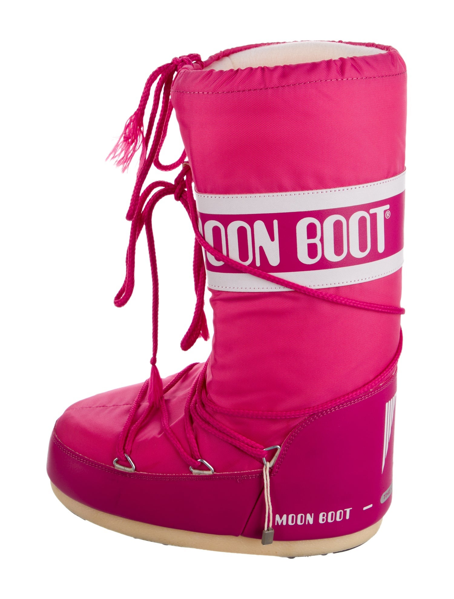 Moon Boot Nylon Striped Lace-Up Boots