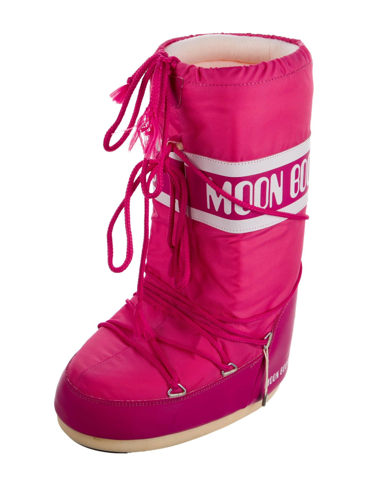 Moon Boot Nylon Striped Lace-Up Boots