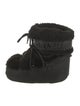 Moon Boot Vegan Leather Faux Fur Trim Lace-Up Boots