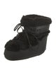 Moon Boot Vegan Leather Faux Fur Trim Lace-Up Boots