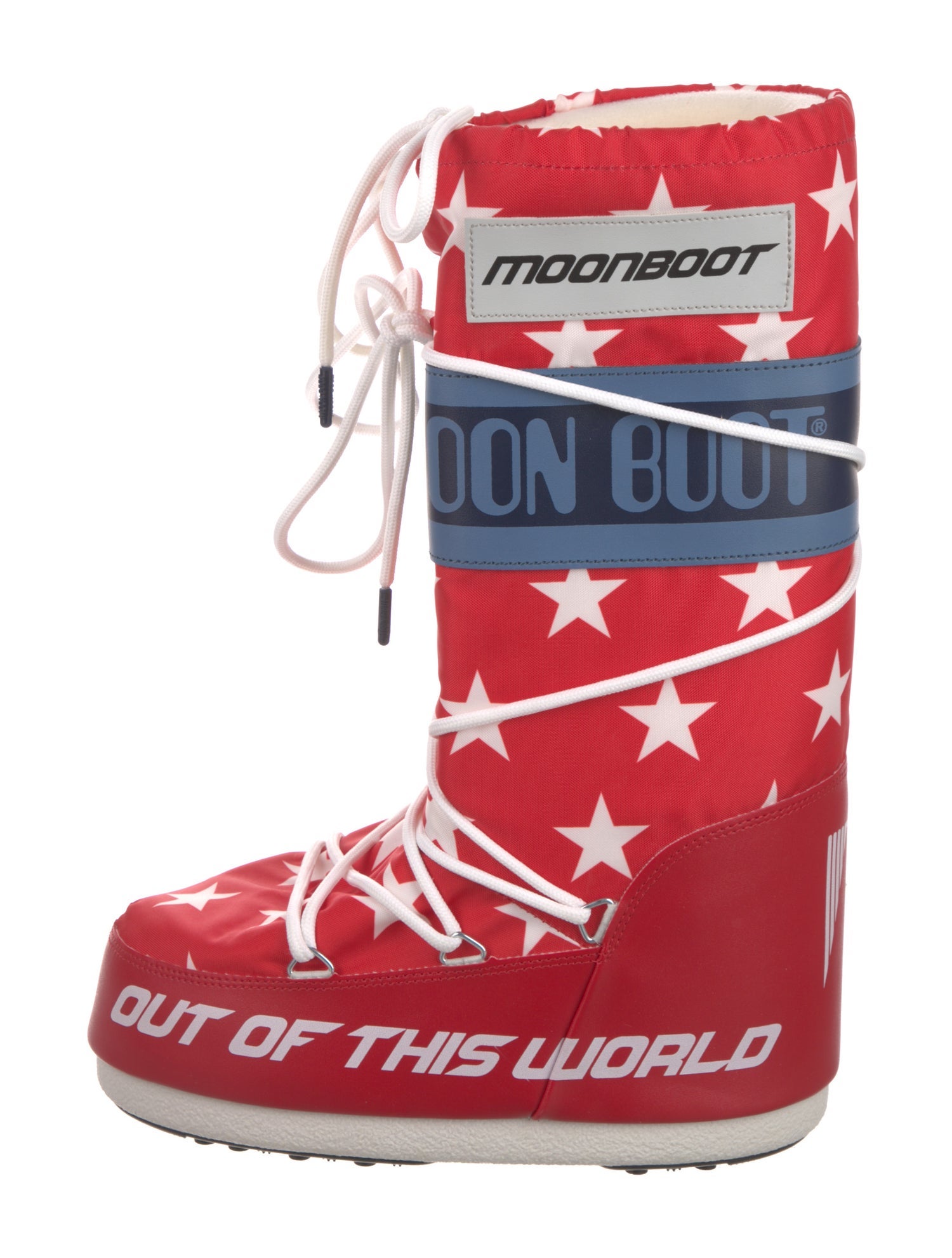 Moon Boot Leather Printed Lace-Up Boots w/ Tags