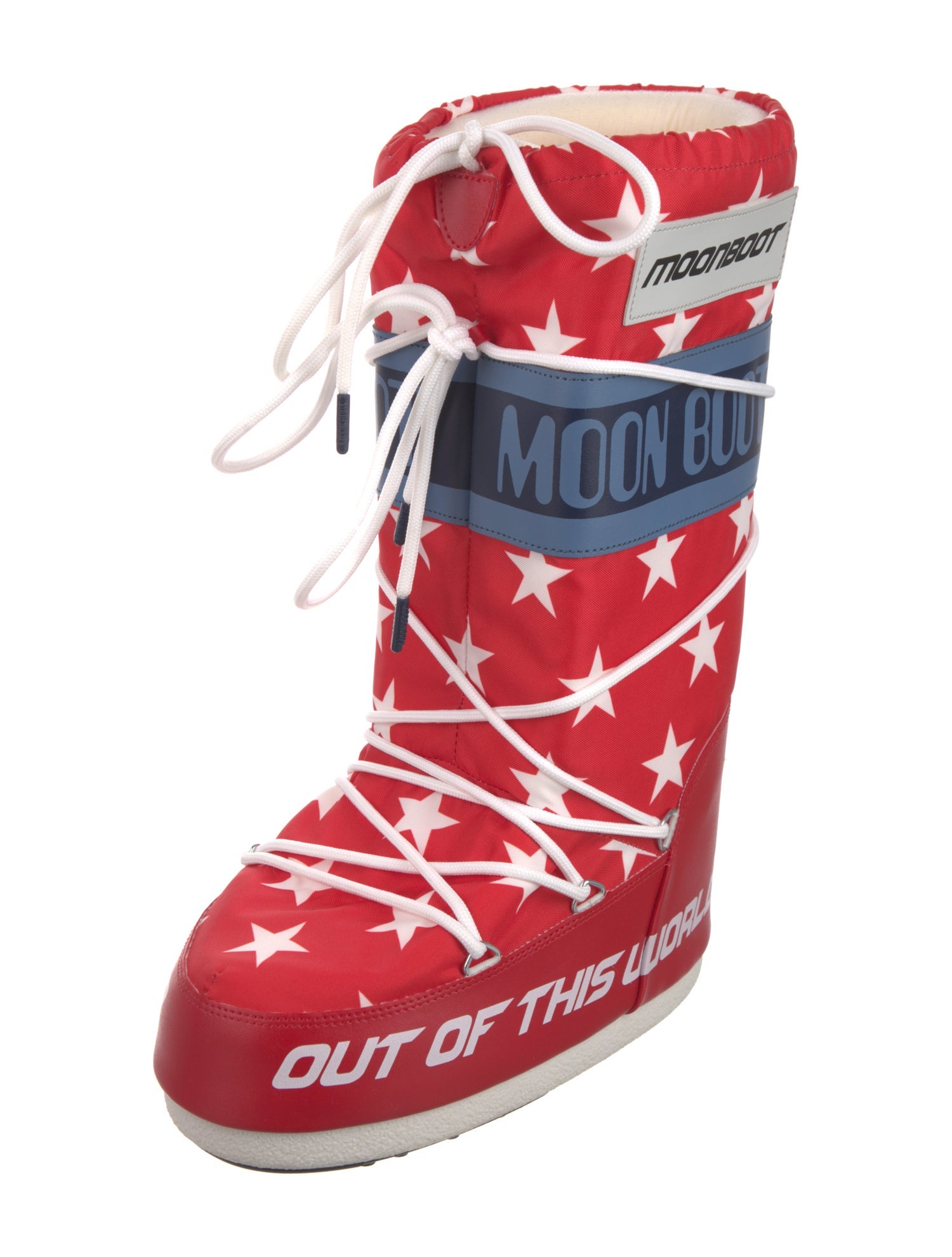 Moon Boot Leather Printed Lace-Up Boots w/ Tags