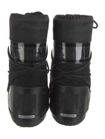 Moon Boot Nylon Leather Trim Embellishment Lace-Up Boots