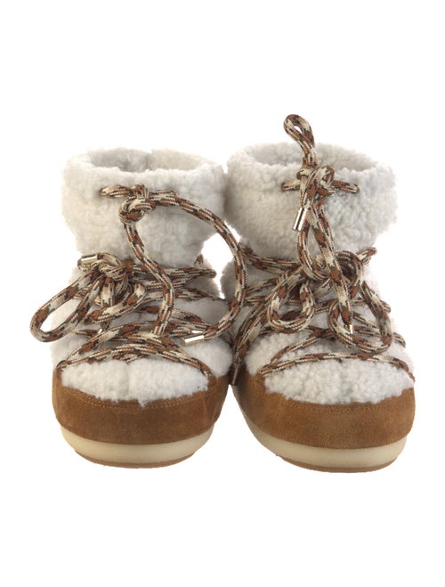 Moon Boot Suede Colorblock Pattern Lace-Up Boots