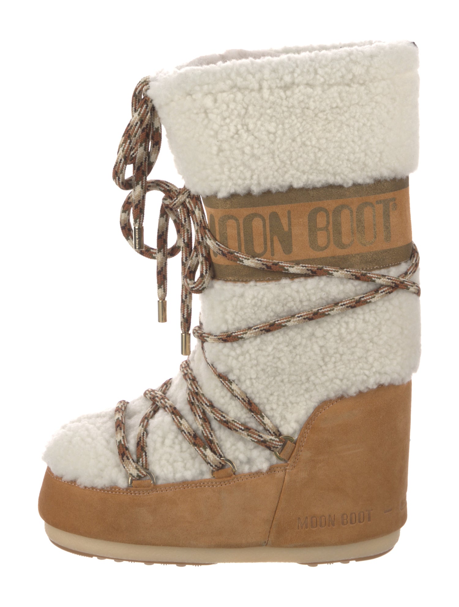 Moon Boot Suede Graphic Print Lace-Up Boots