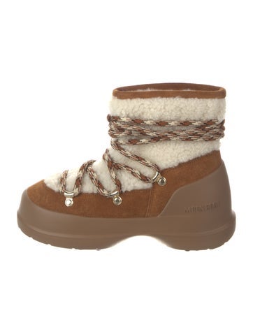 Moon Boot Boots Suede Colorblock Pattern Lace-Up 5