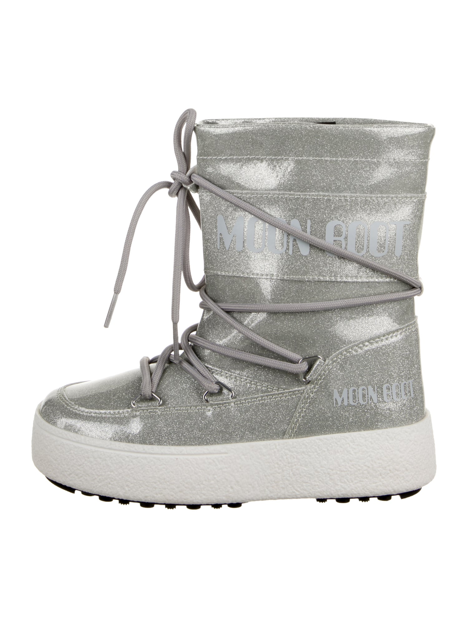 Moon Boot Girls' Logo Print Patent Leather MB JTRACK TUBE GLITTER Snow Boot