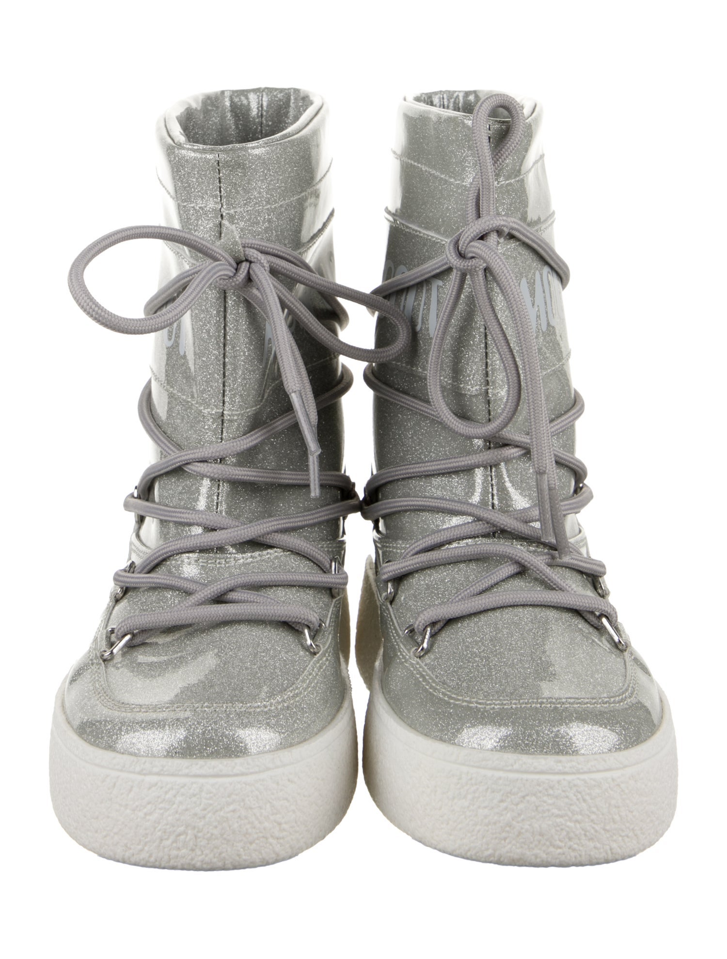 Moon Boot Girls' Logo Print Patent Leather MB JTRACK TUBE GLITTER Snow Boot