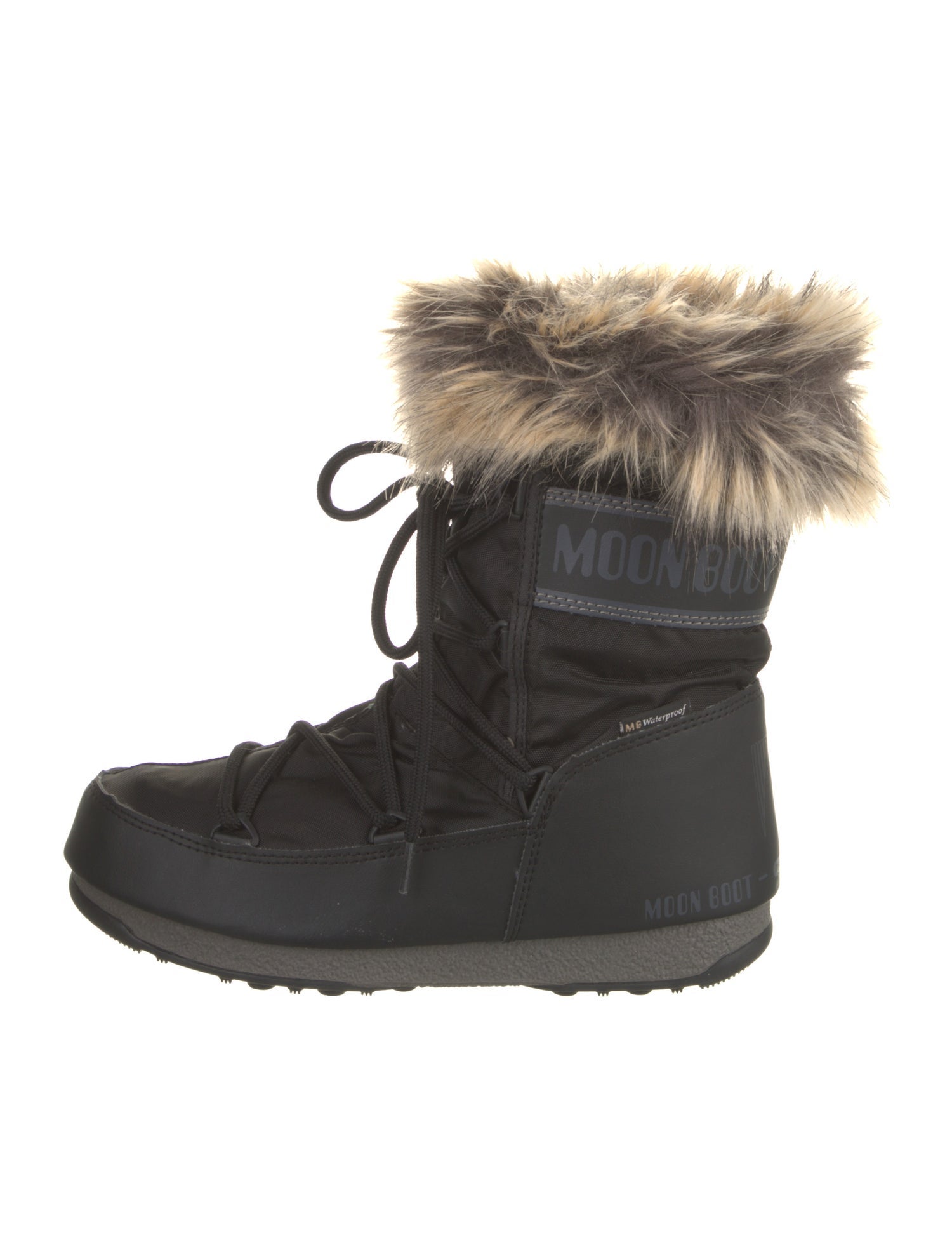 Moon Boot Faux Fur Trim Lace-Up Boots