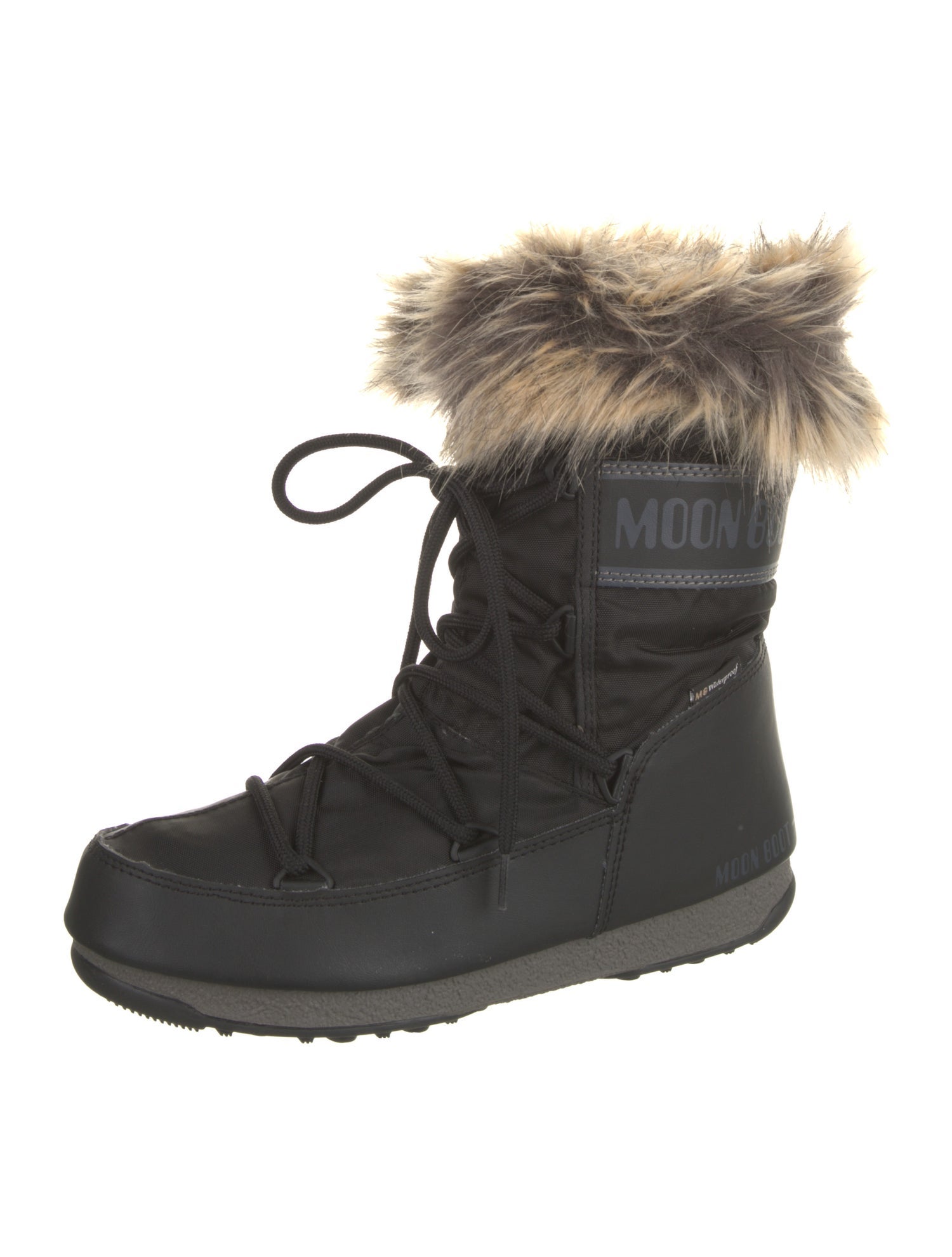 Moon Boot Faux Fur Trim Lace-Up Boots