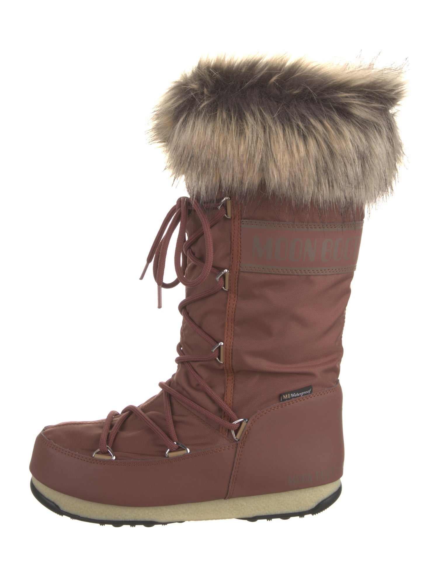 Moon Boot Faux Fur Trim Lace-Up Boots