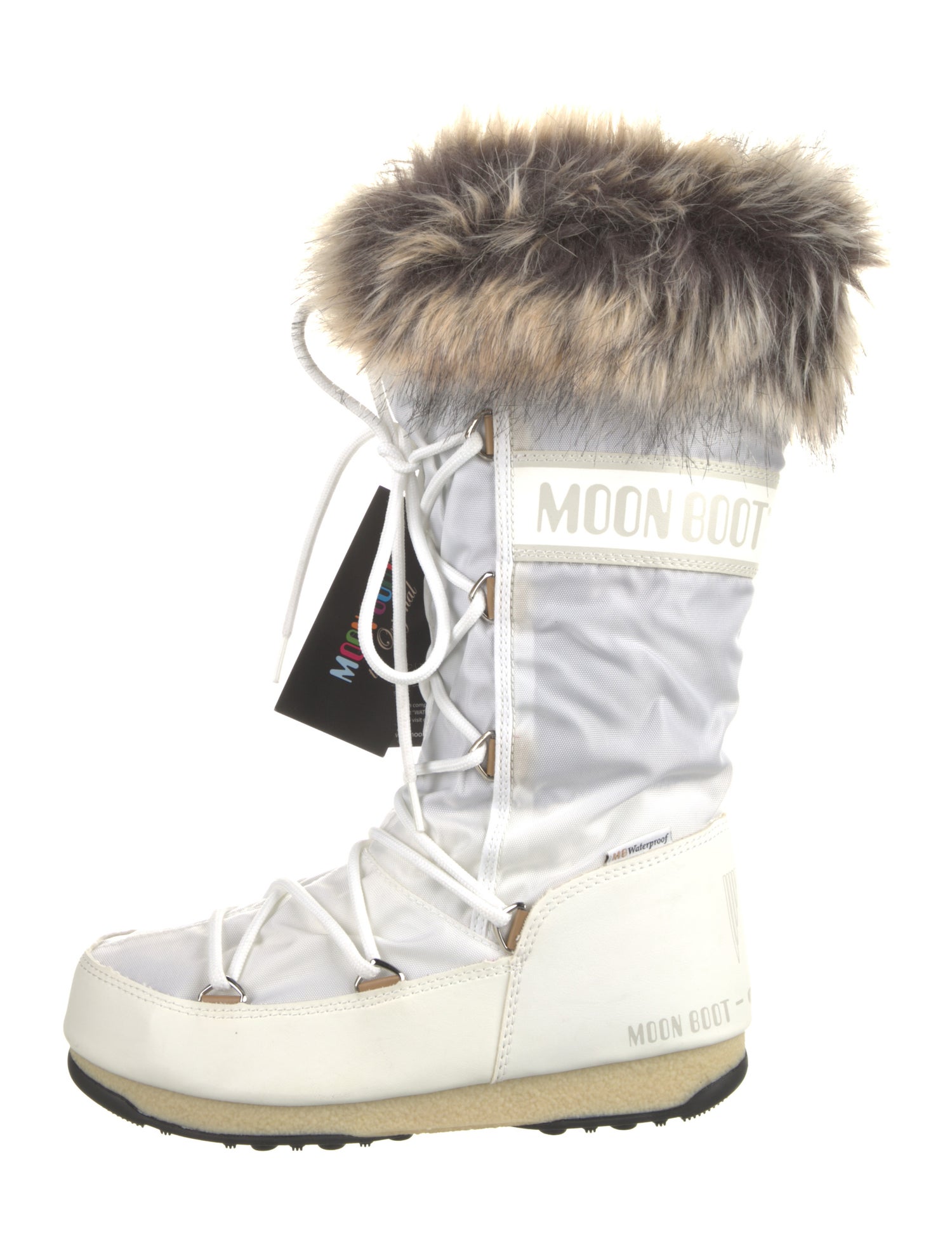 Moon Boot Faux Fur Trim Lace-Up Boots