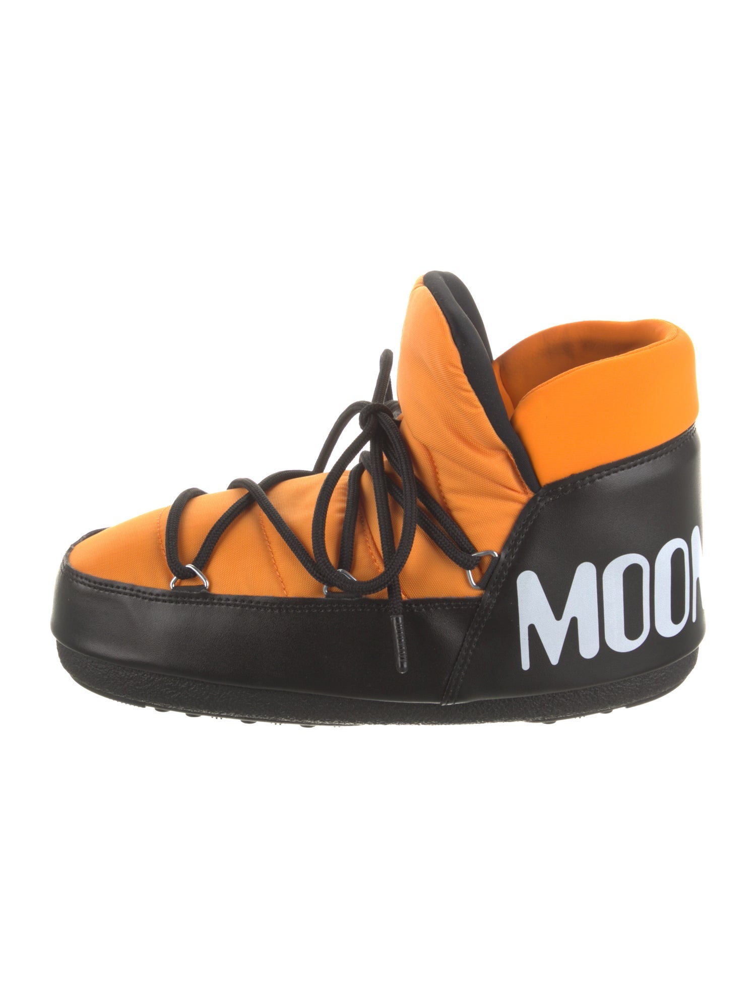 Moon Boot Colorblock Pattern Leather Trim Embellishment Lace-Up Boots