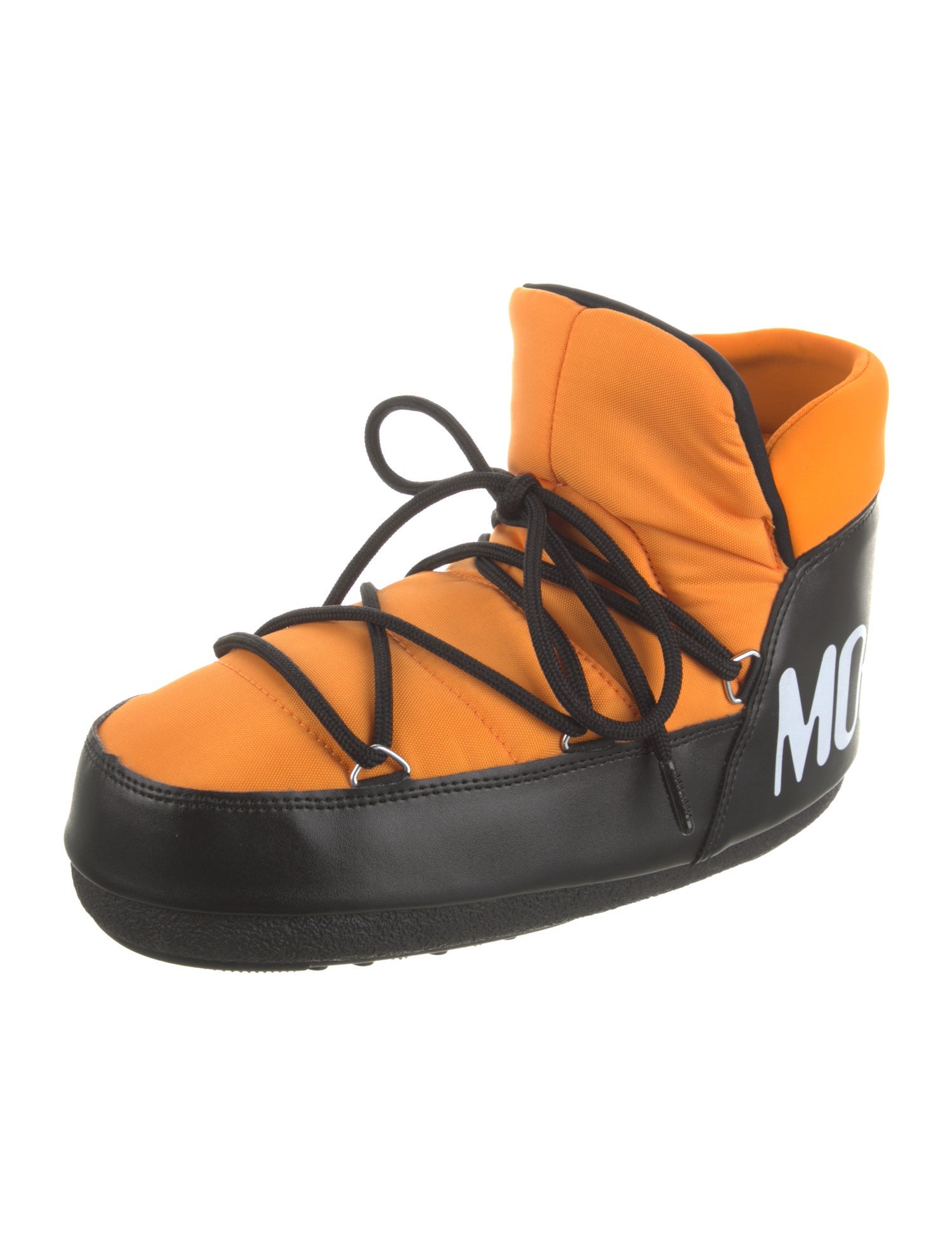 Moon Boot Colorblock Pattern Leather Trim Embellishment Lace-Up Boots