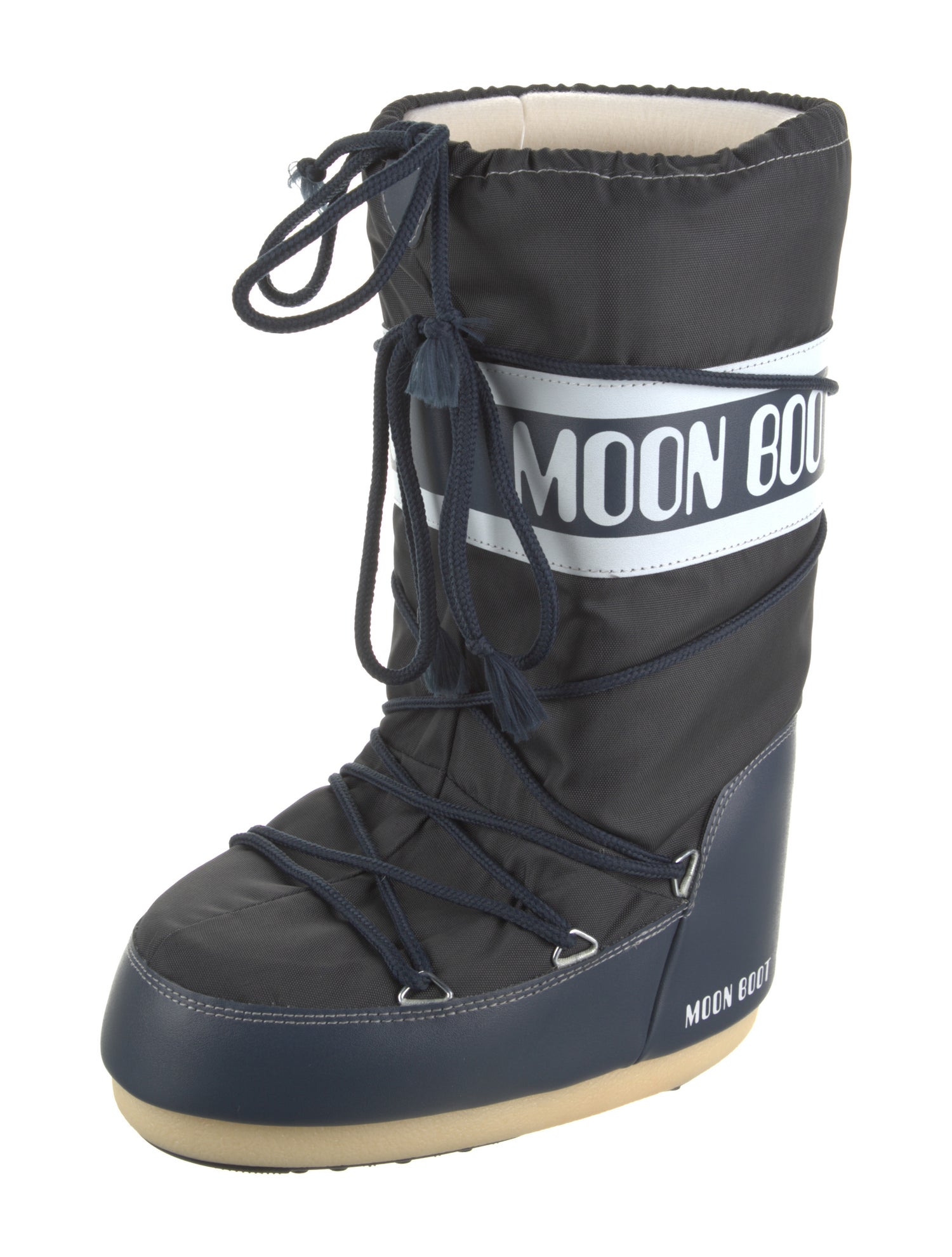 Moon Boot Graphic Print Leather Trim Embellishment Lace-Up Boots
