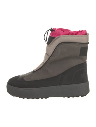 Moon Boot Suede Colorblock Pattern Boots