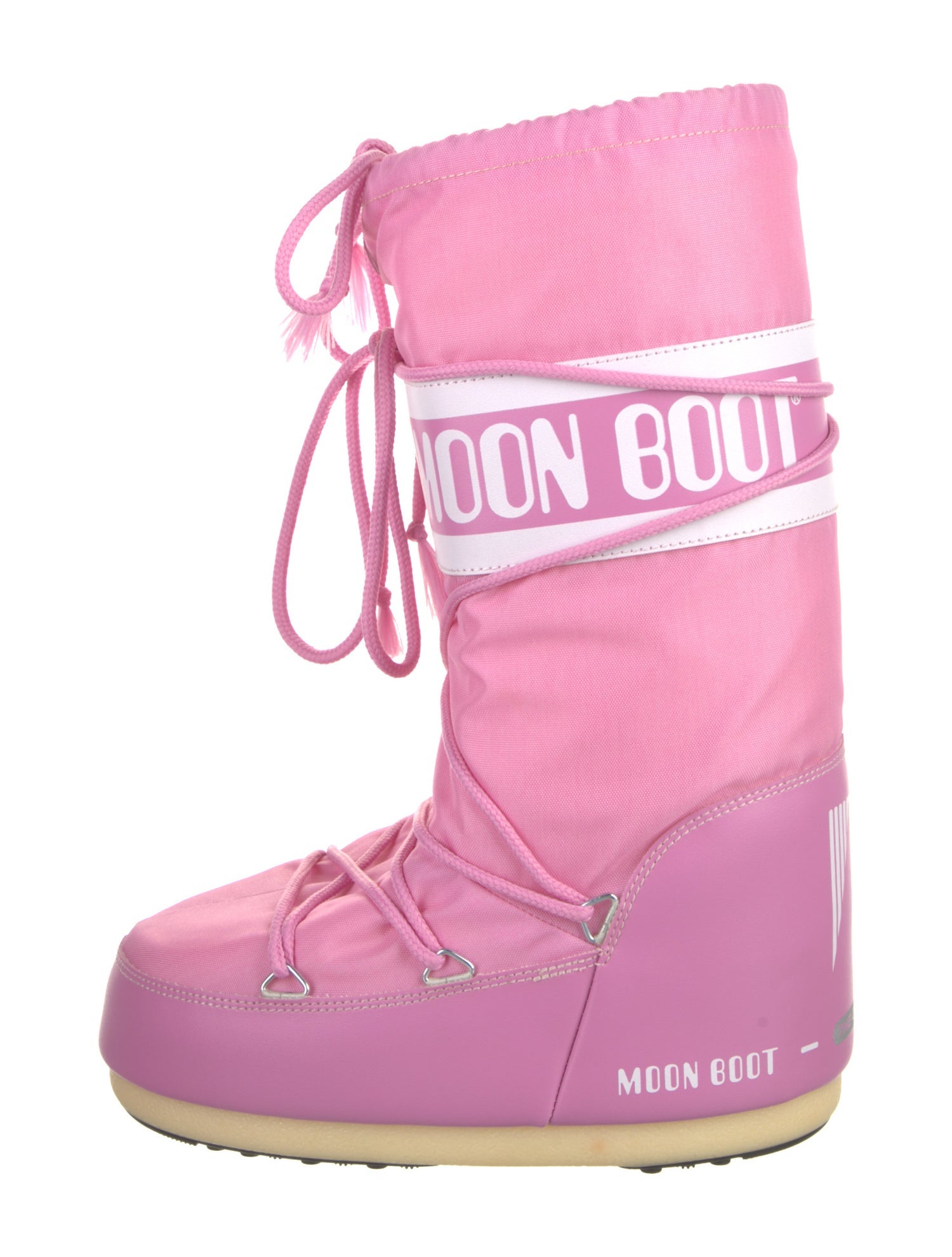 Moon Boot Graphic Print Leather Trim Embellishment Lace-Up Boots