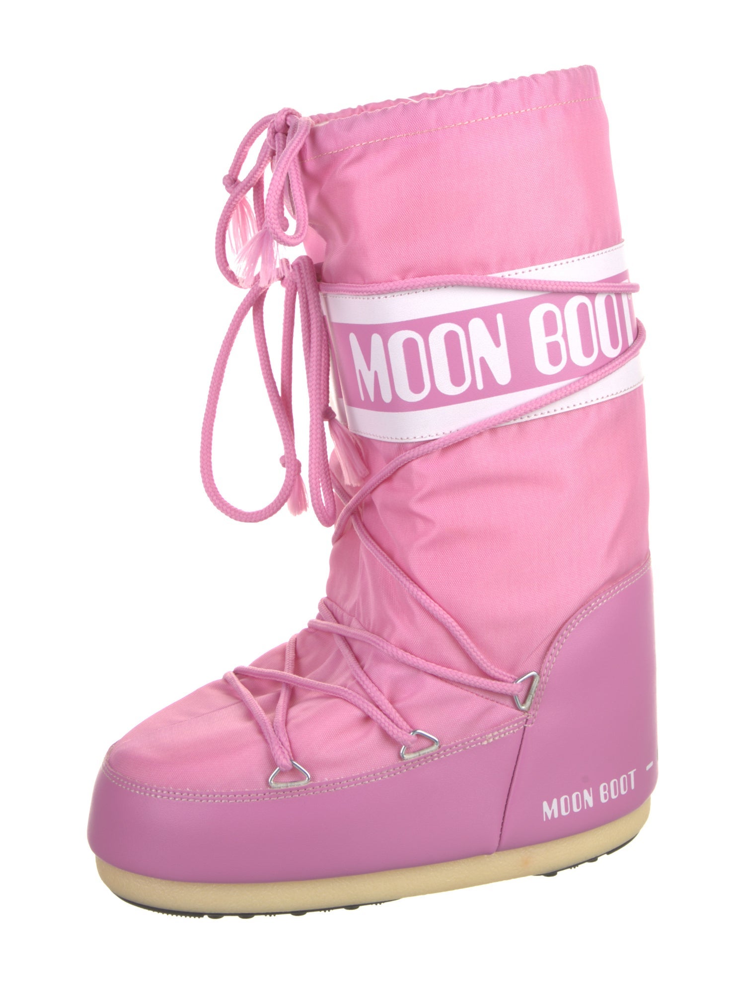 Moon Boot Graphic Print Leather Trim Embellishment Lace-Up Boots