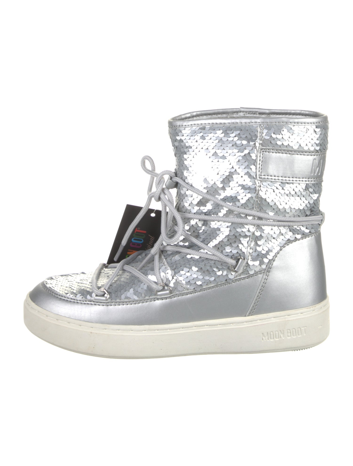 Moon Boot Sequins Patterned Lace-Up Boots