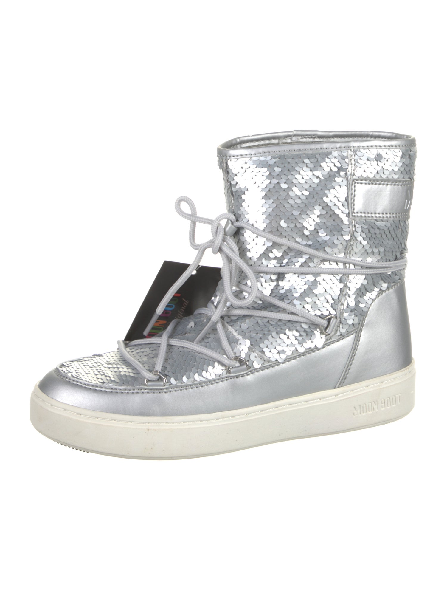 Moon Boot Sequins Patterned Lace-Up Boots