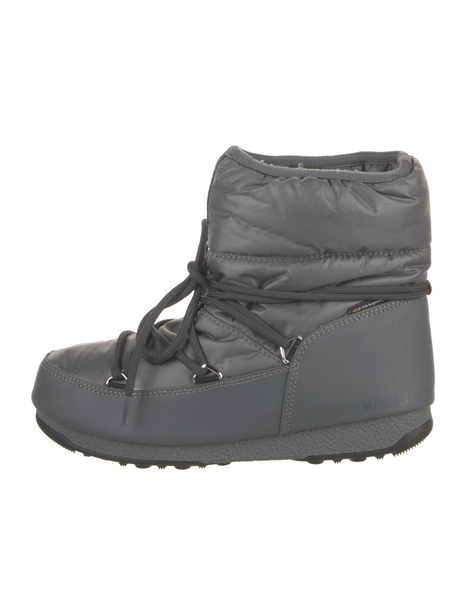 Moon Boot Nylon Leather Trim Embellishment Lace-Up Boots