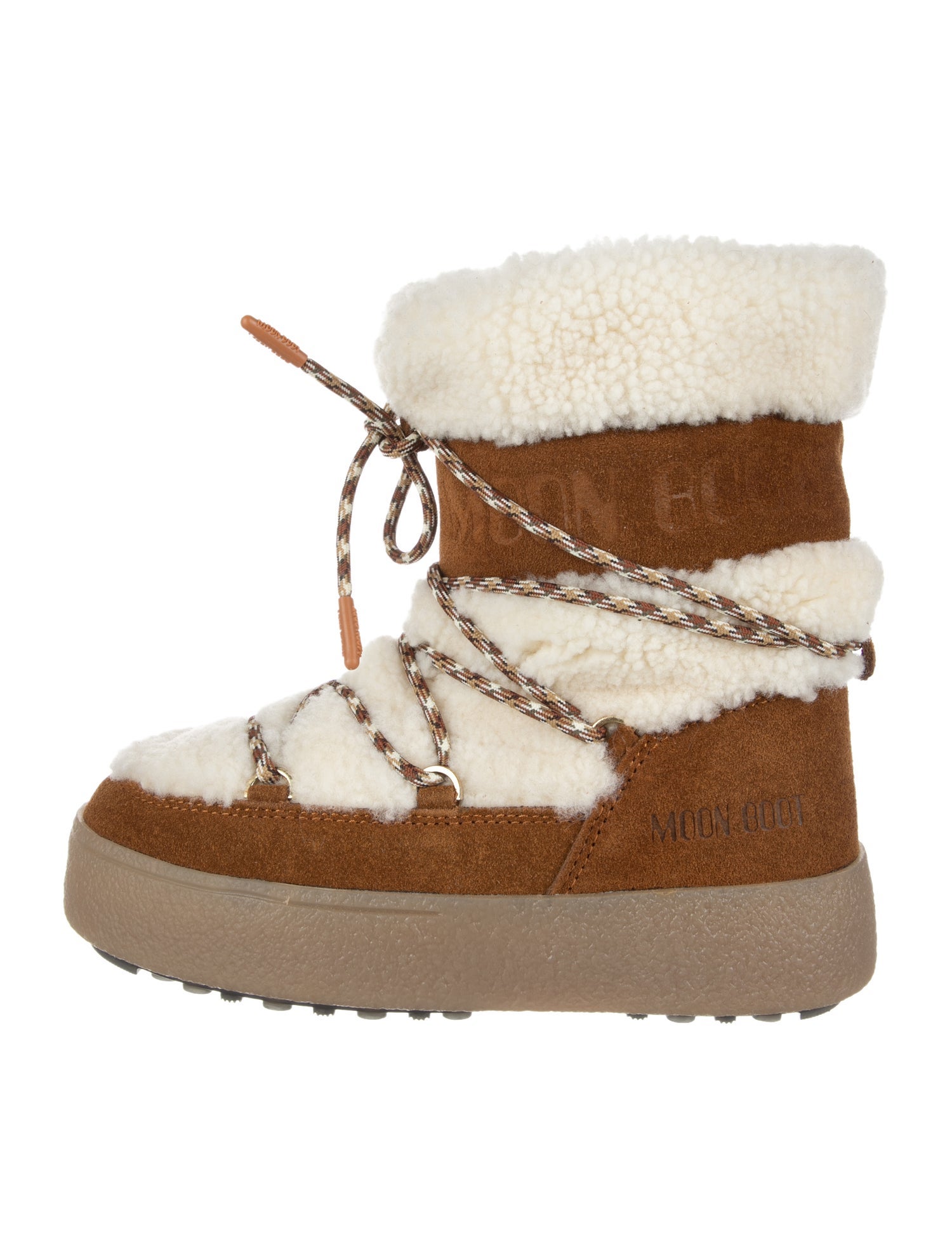 Moon Boot Girls' Logo Print MB JTrack Shearling Snow Boot w/ Tags