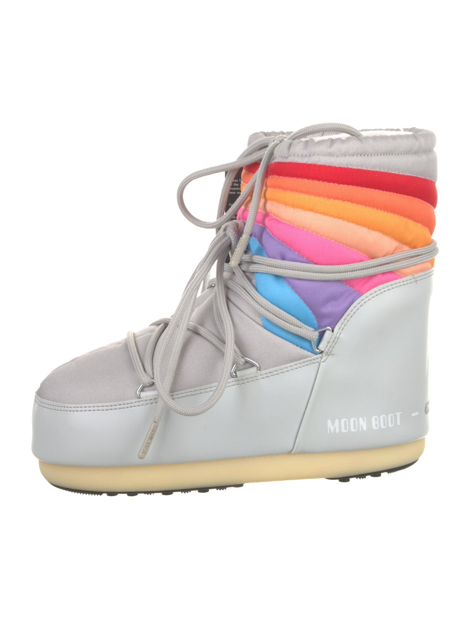 Moon Boot Nylon Colorblock Pattern Lace-Up Boots
