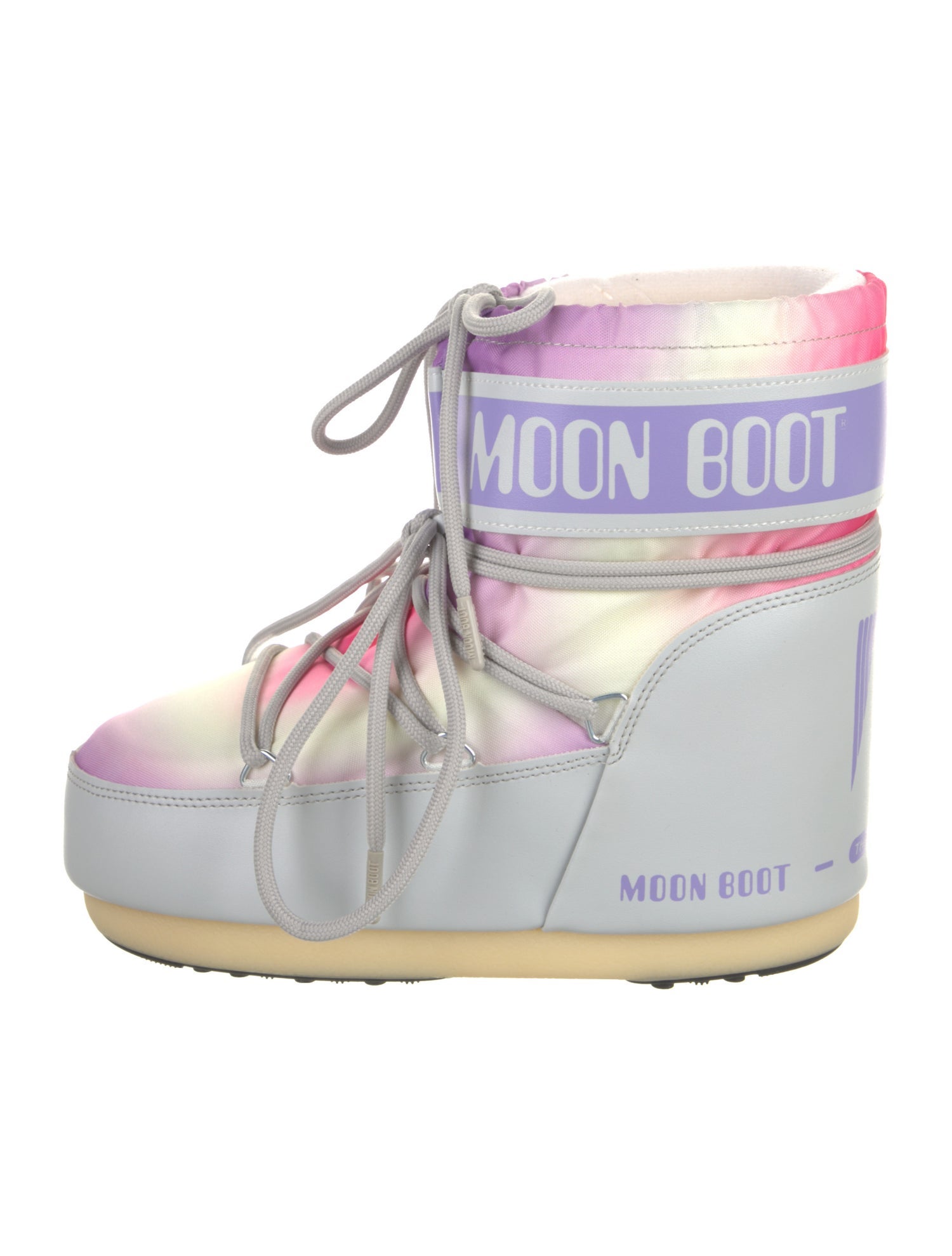 Moon Boot Nylon Tie-Dye Print Lace-Up Boots